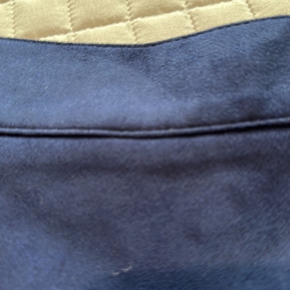 Persun Faux Suede Navy Skirt Size Large - Picture 5 of 7